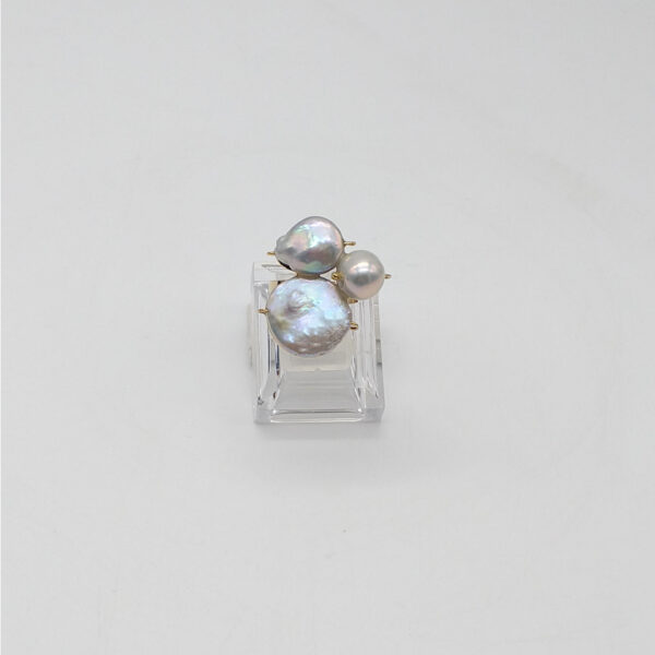 Anello Perle Grigie